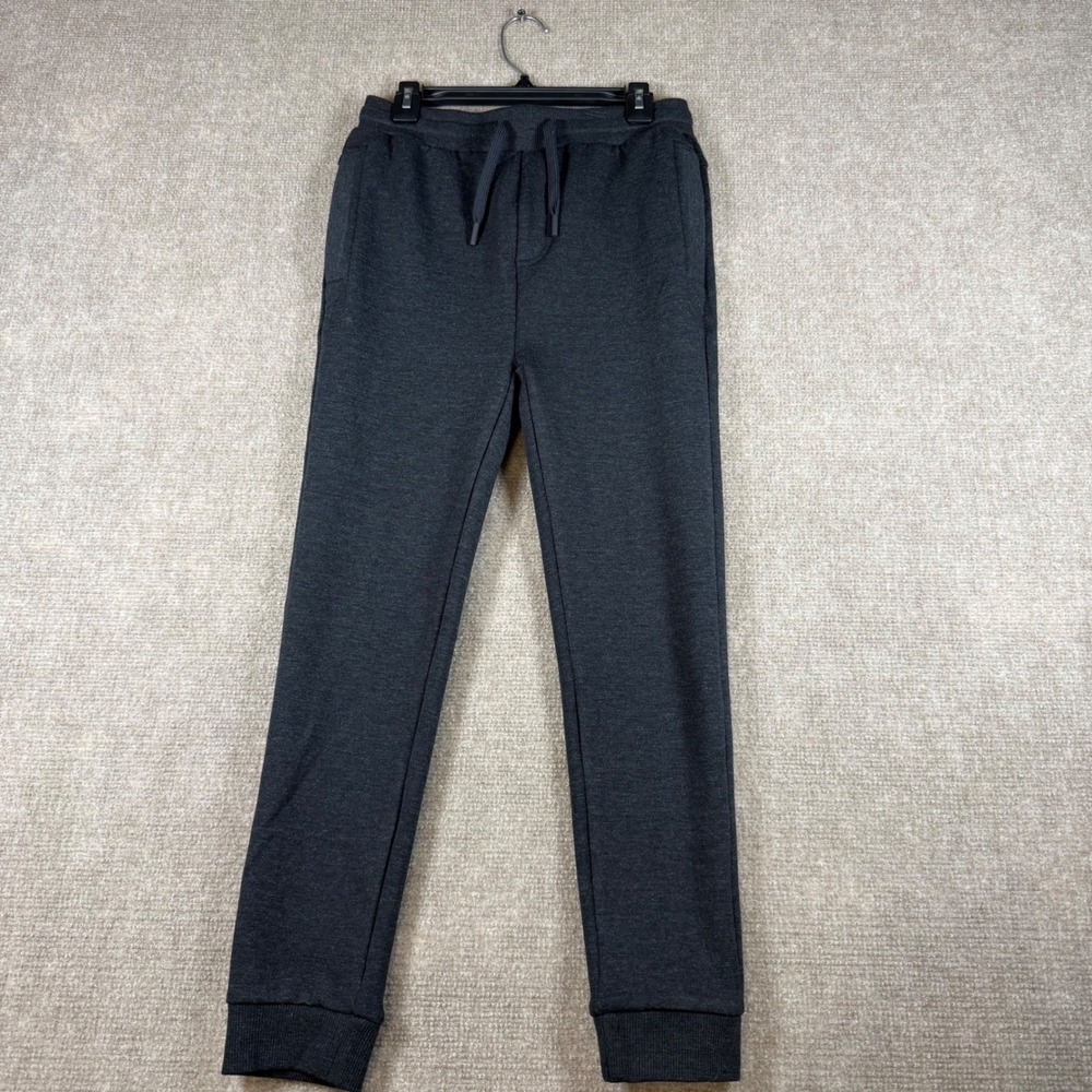 Burlebo Kids Everyday Adventure Joggers Heather Black Fleece Pants L 10-12 NWT